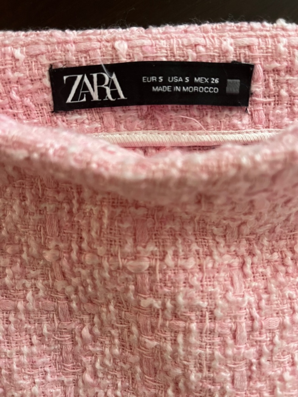 Zara Light Pink Tweed Mini Skort Size S - Picture 3 of 7